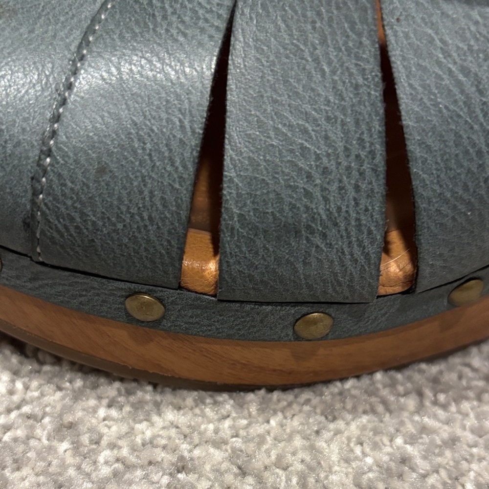 Kork-Ease Dark Gray/Blue Leather Mules - Picture 6 of 8